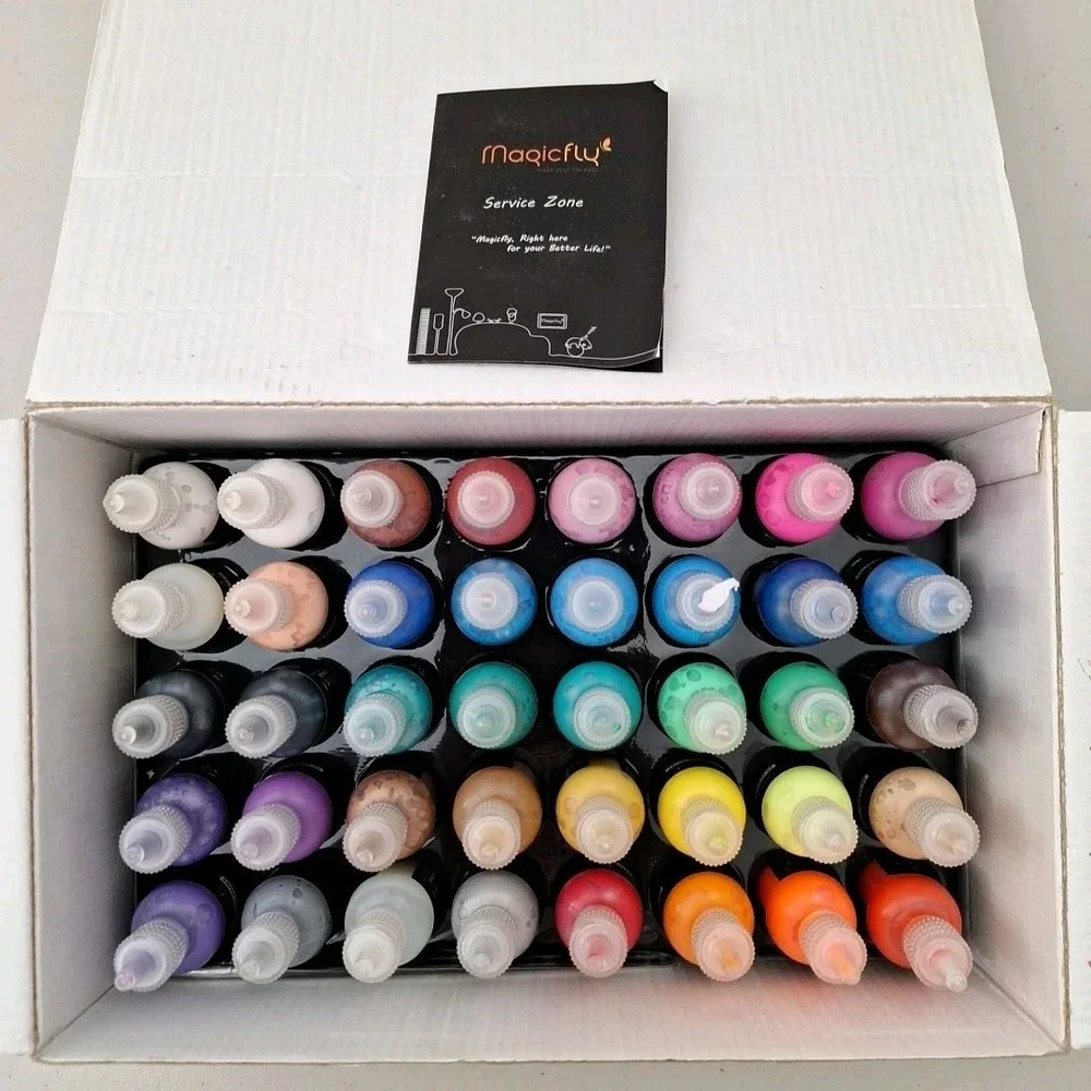 Magicfly 3D Fabric Permanent Paint 40 Color, Puffy Paint 1 Fl Oz A112